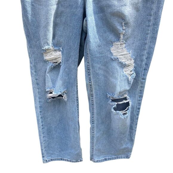 Wild fable “highest rise straight” light wash button fly distressed jeans Sz 4 # - Picture 6 of 7